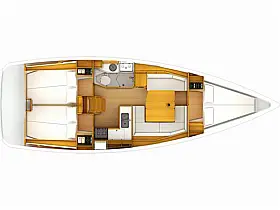 Sun Odyssey 389 - 3 cabins - Layout
