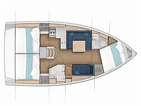 Sun Odyssey 380 - 3 cabins - Layout